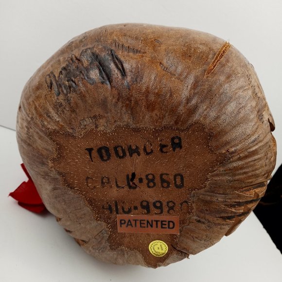 Folk Art Hand Carved Coconut Head One Eyed Pirate with Eye Patch Bank Tiki Bar - Picture 8 of 9